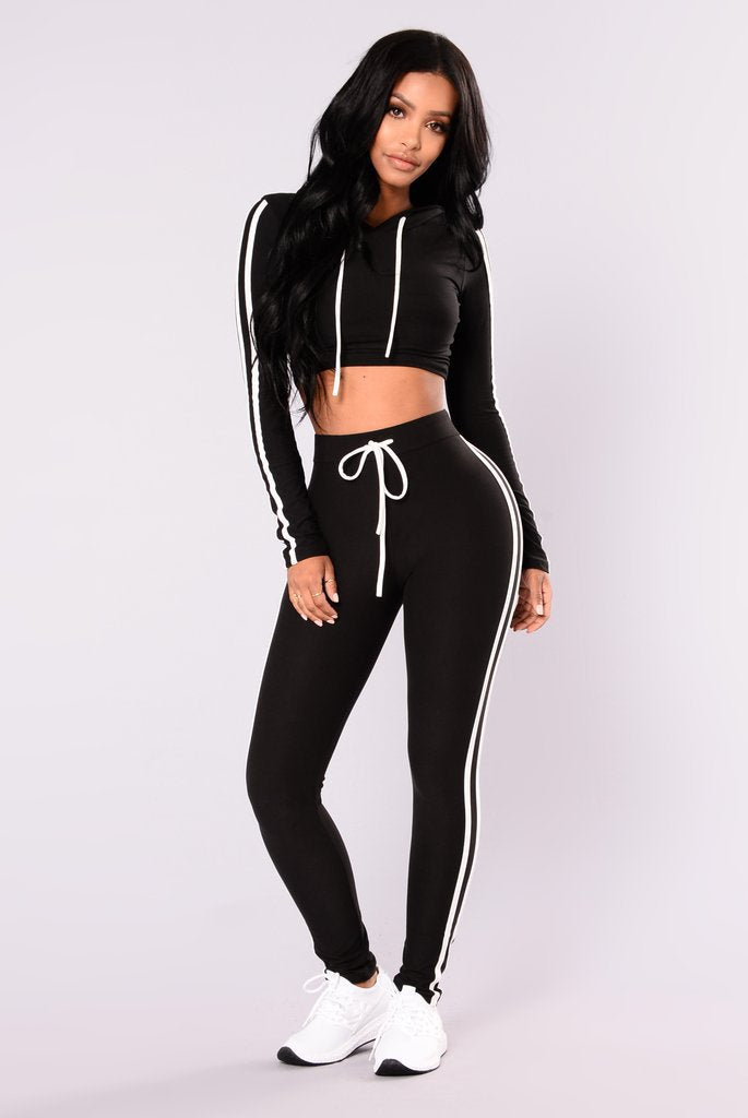 Women Ladies Tracksuit Crop Top Hoodies