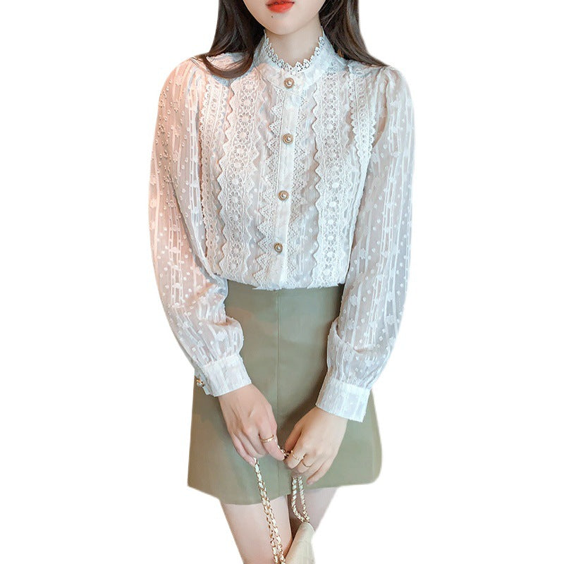 Fashionable Western-style Sweet Chiffon Blouse