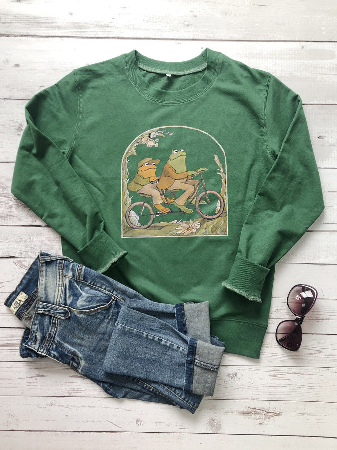 Frog And Toad Are Good Partners Casual Cotton Sweater