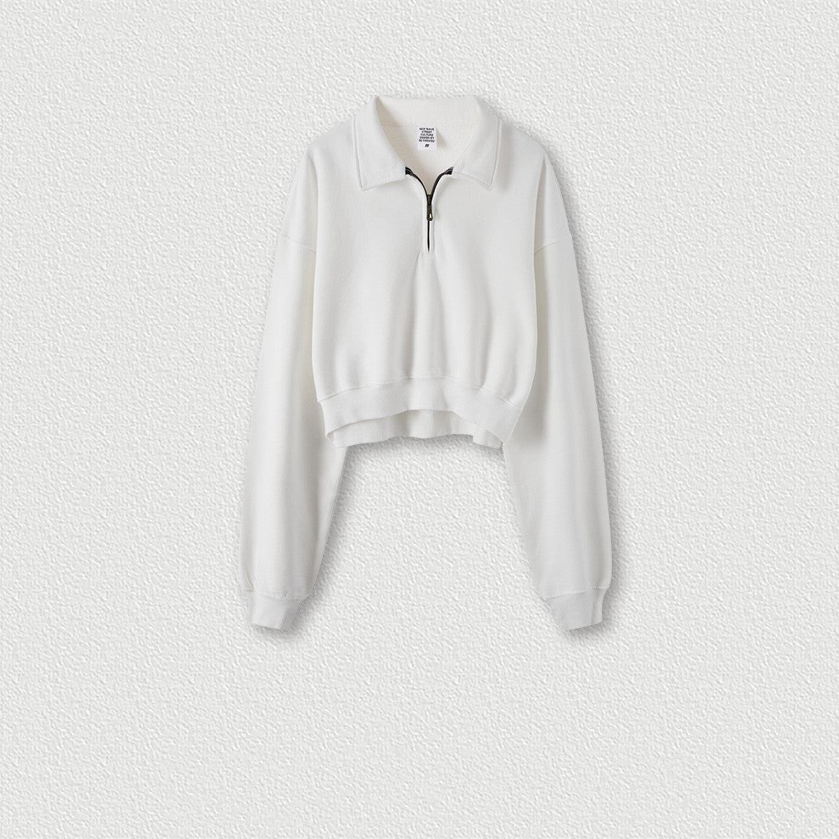 Vintage Washable Lapel Half Zip Short Sweater For Women