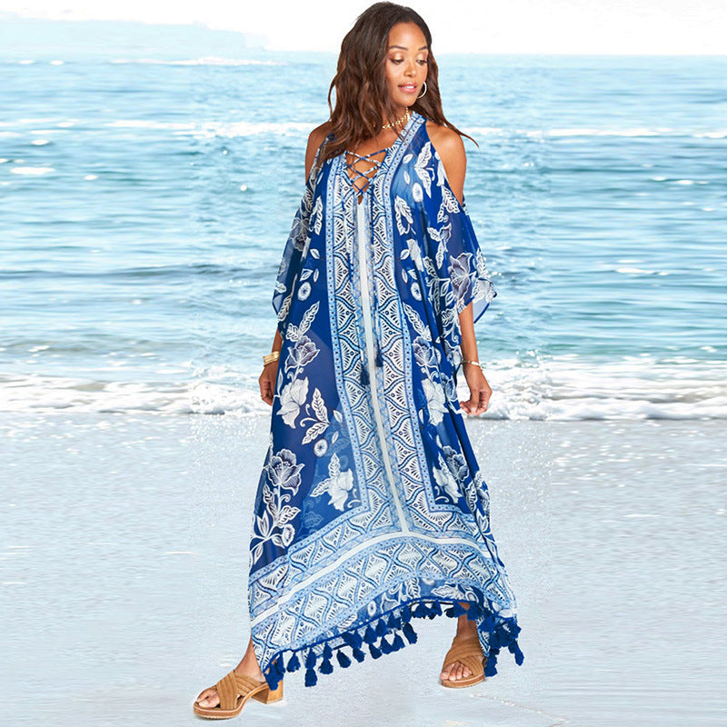 Fringed Resort Maxi Bikini Blouse