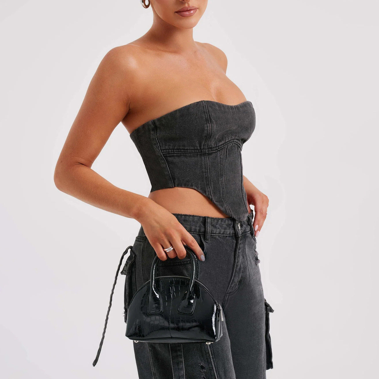 Women's Suit Low Waist Three-dimensional Tube Top