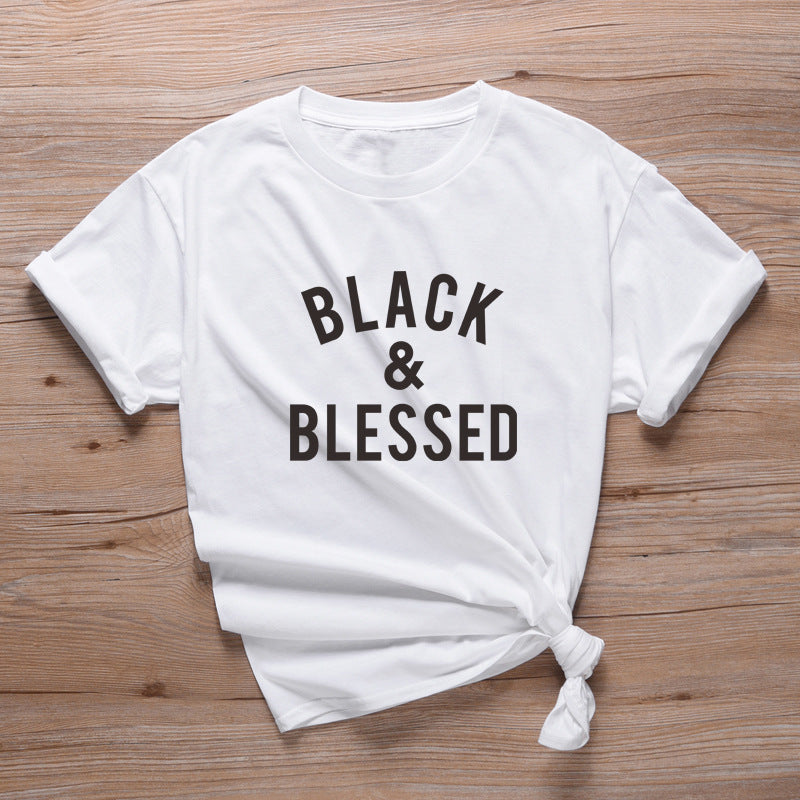 New Black Blessing Short-sleeved Top T-shirt