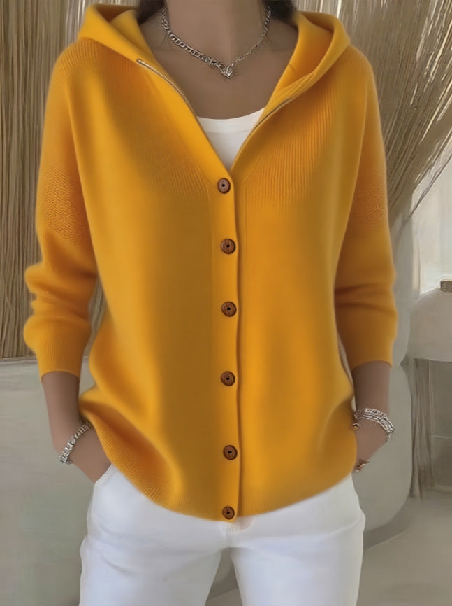 Ins Button Hooded Sweater Fashion Autumn And Winter Knitted