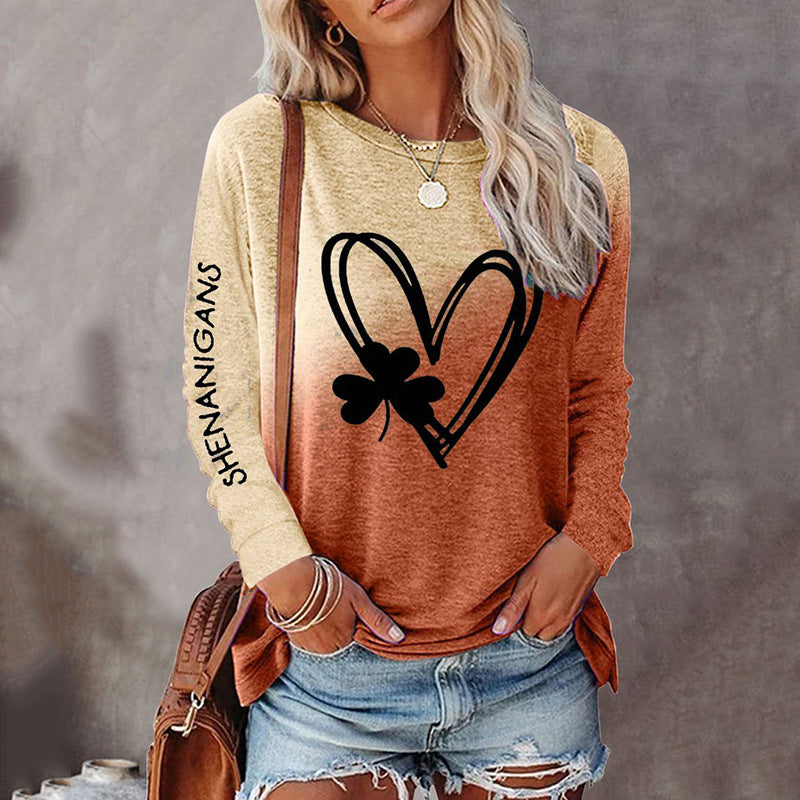 Fashion D Digital Printing Loose Casual Pullover