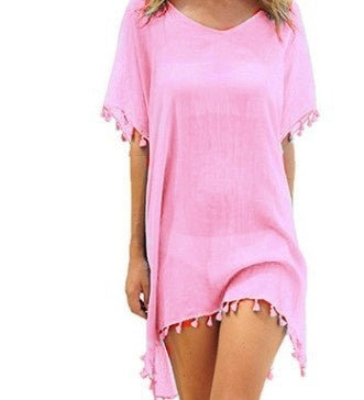 Women Blouses Loose Chiffon Dress Summer Beach