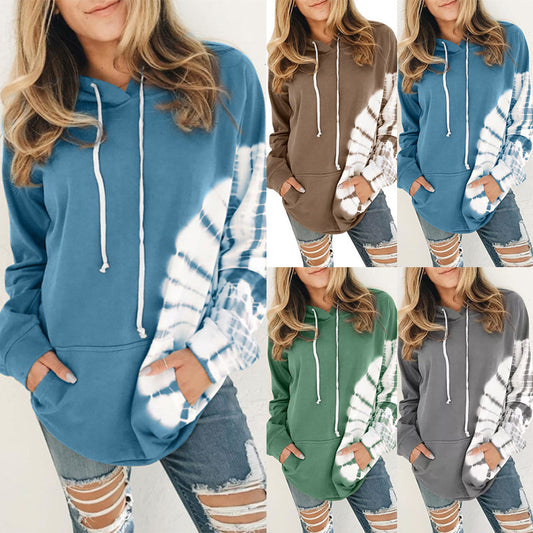 New Loose Long Sleeve Printed Hooded Sweatshirt