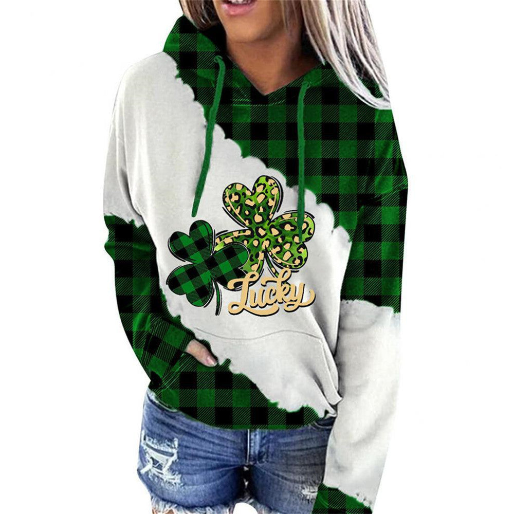 Women Sweatshirts Lucky Grass Print Streetwear