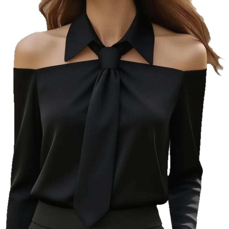 Fashion Women Tank Top Halter Neck Strap Lapel Design