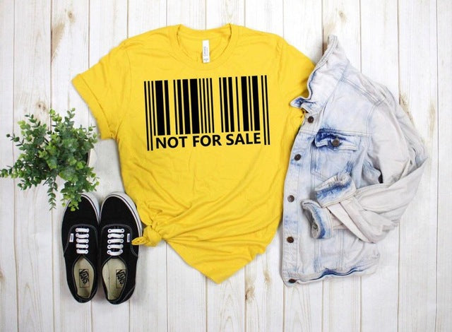 Barcode Printed Short-sleeved T-shirt