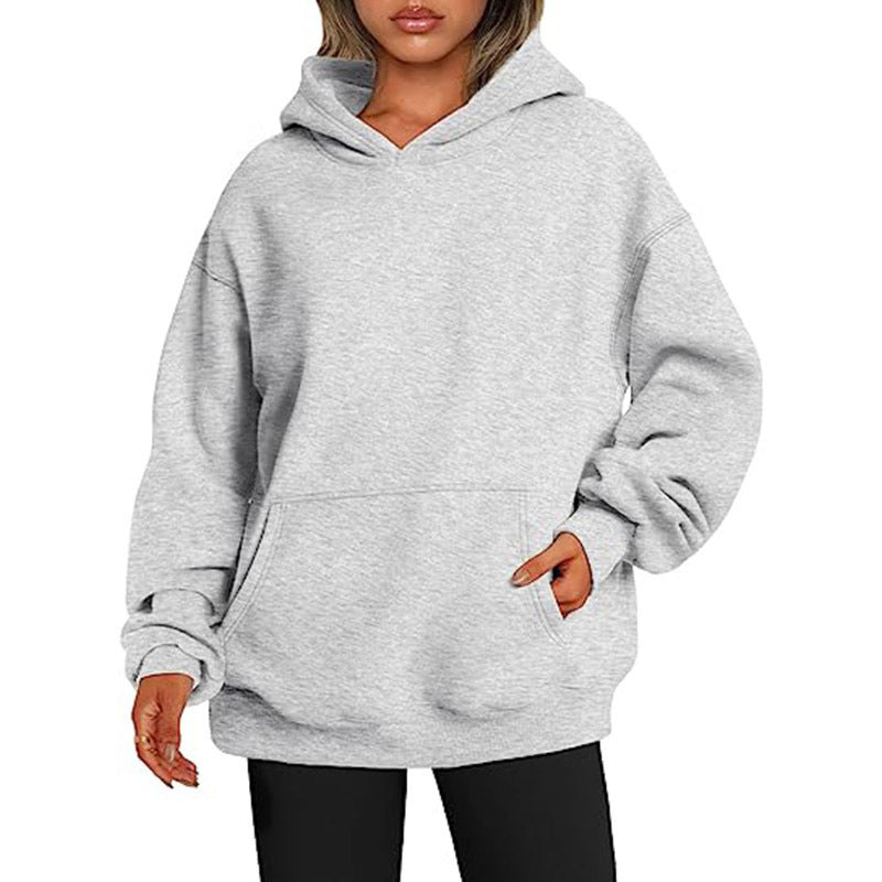 Women's Hoodies With Pockets Fashion Solid Sweatshirt