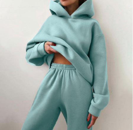 Women's Casual Hooded Sweater Two-piece Suit Hoodie