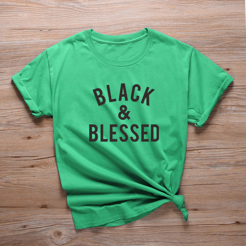 New Black Blessing Short-sleeved Top T-shirt