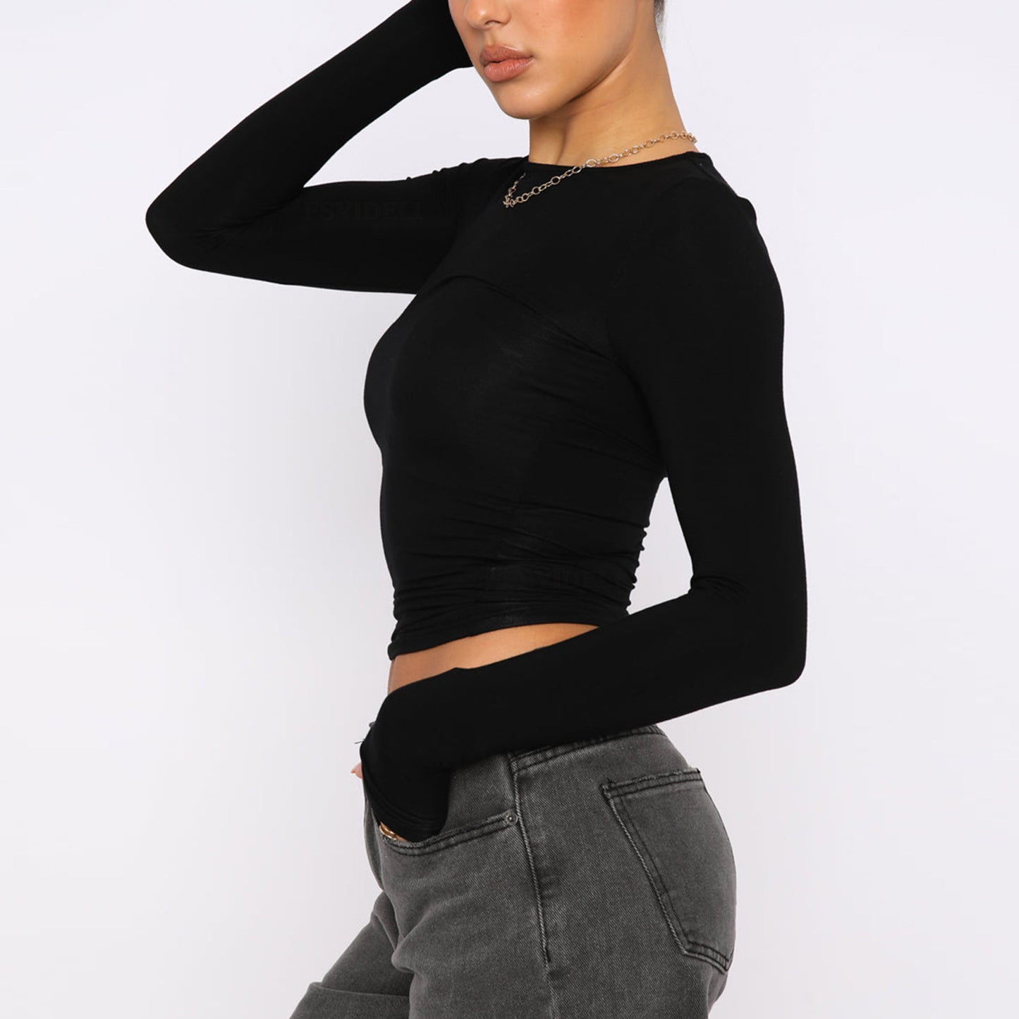 Women's Clothing Fashion Slim Long-sleeved Pullovers Tops