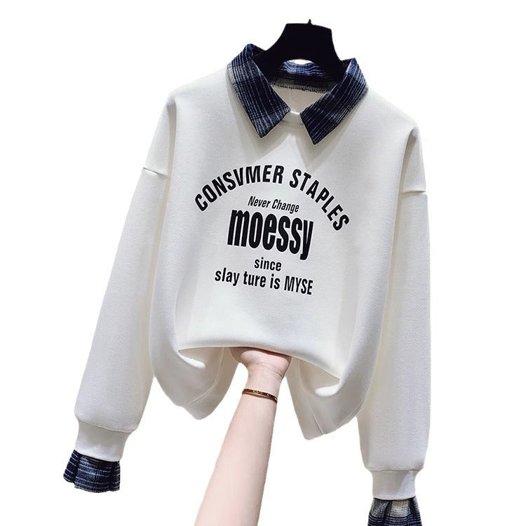 Fake Two-piece Long-sleeved Sweater Fashion Casual Temperament