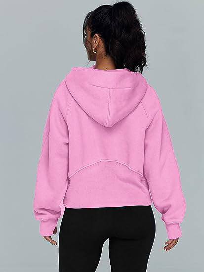 Zipper Hoodies Sweatshirts With Pocket Loose Sport