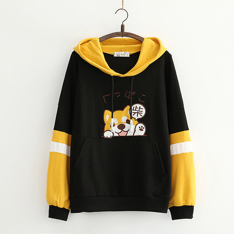 Ladies cartoon hooded pullover warm sweater