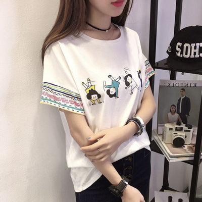 Summer cotton blouse with short sleeves