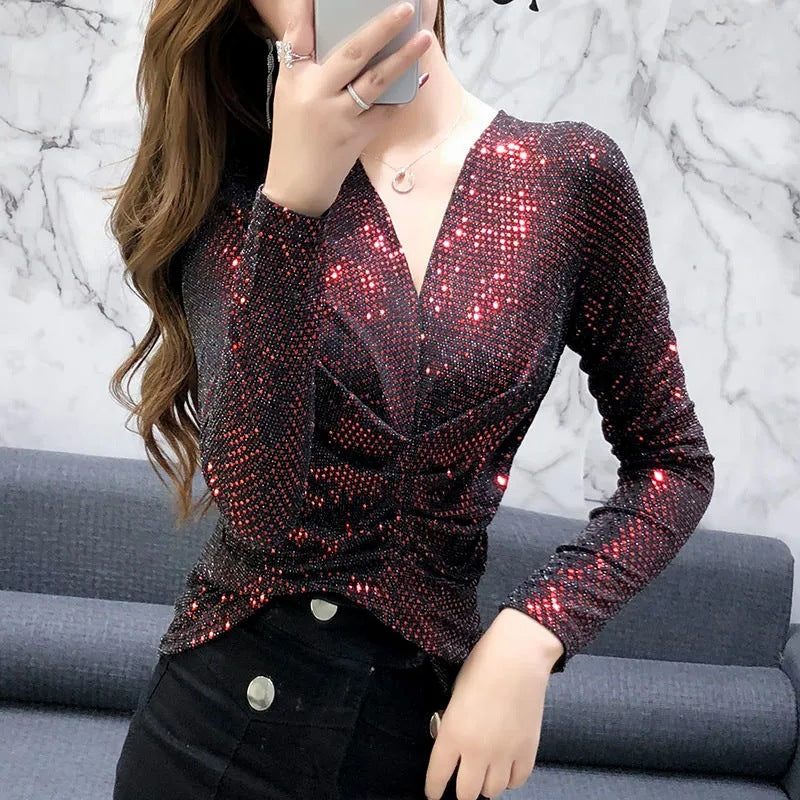 Blouse With Sparkly Silk Blouse