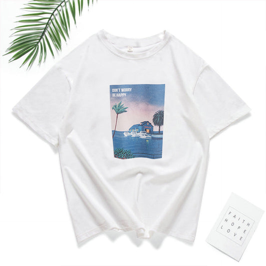 Printed short-sleeved T-shirt