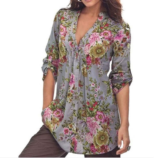 Flower Printing Blouse