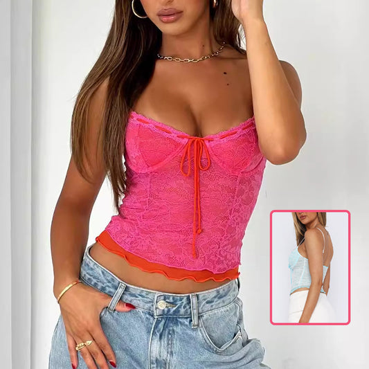 Sexy Lace Camisole Summer Slim Gauze Backless
