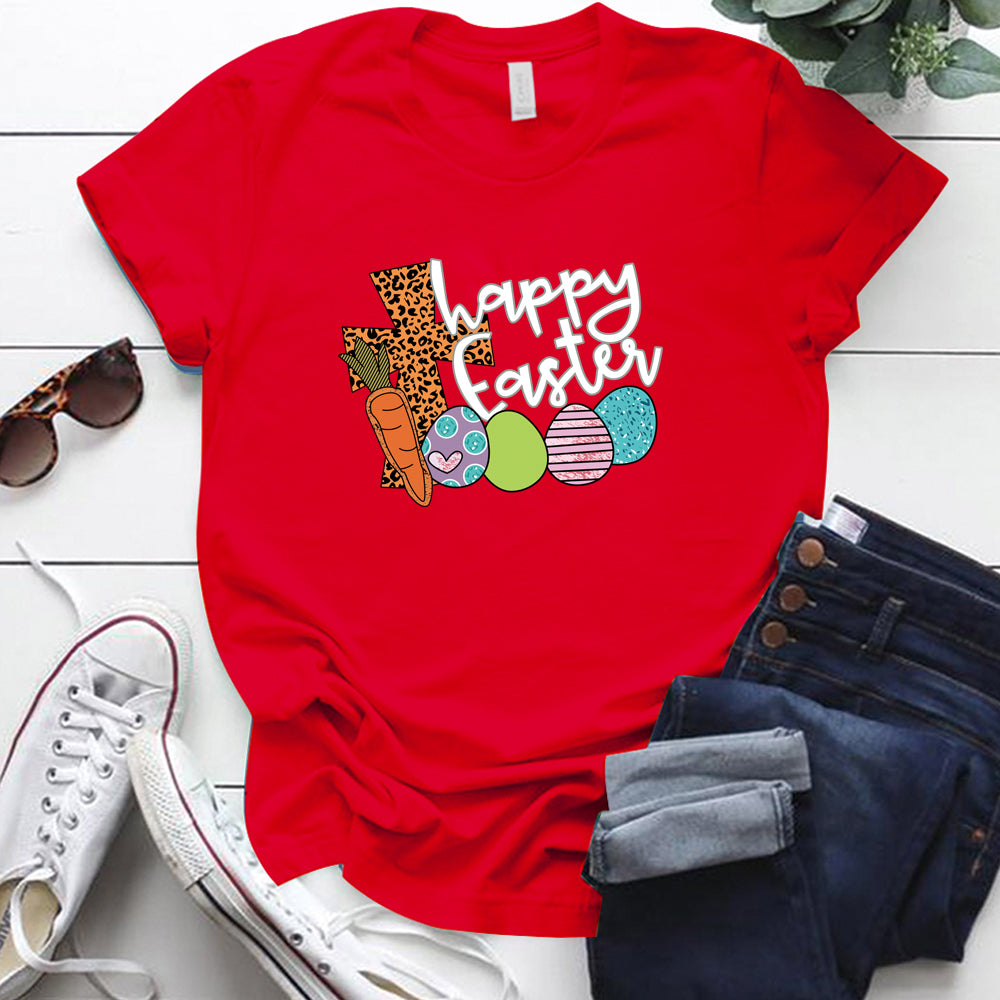 Pumpkin Print T-Shirt Carrot Short Sleeve