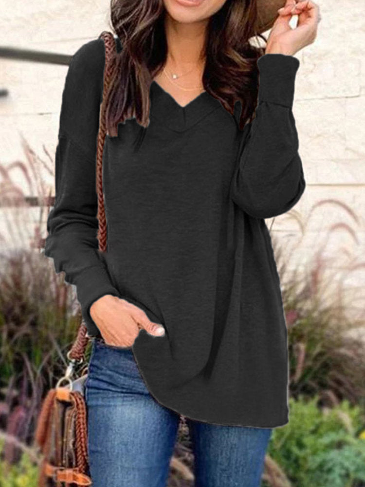 V-neck loose blouse