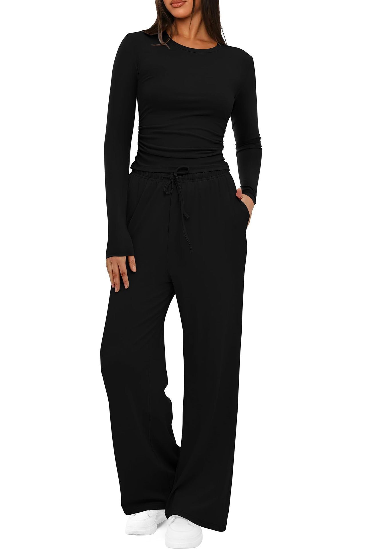 2 Pieces Women's Suit Autumn Winter Long Sleeve Tops