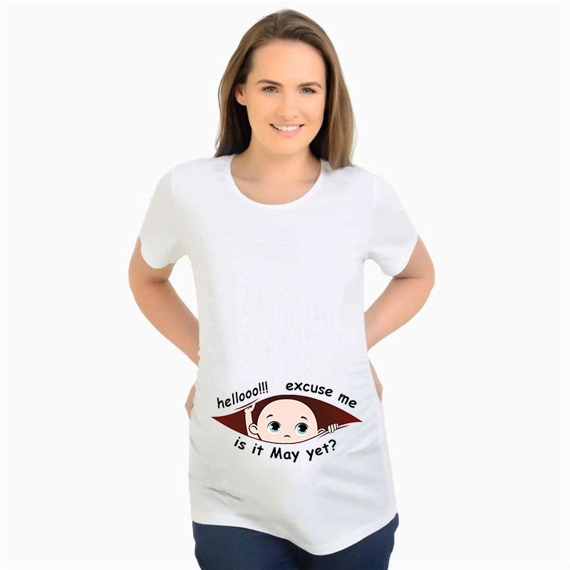 Baby Print Short Sleeve T-shirt Women's Top