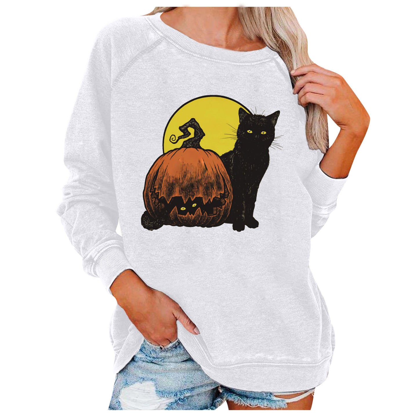 Loose Women's Tops Halloween Themed Sweatshirts