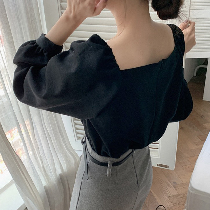 Loose Puffed Sleeve Blouse Blouse Woman