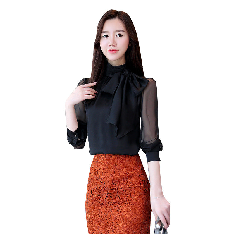 Women's Temperament Fashion Bow Blouse Top