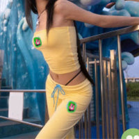 Fashion Summer Suit Embroidery Tube Top And High Waist