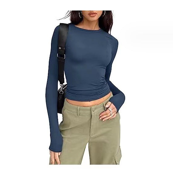 Women's Clothing Fashion Slim Long-sleeved Pullovers Tops
