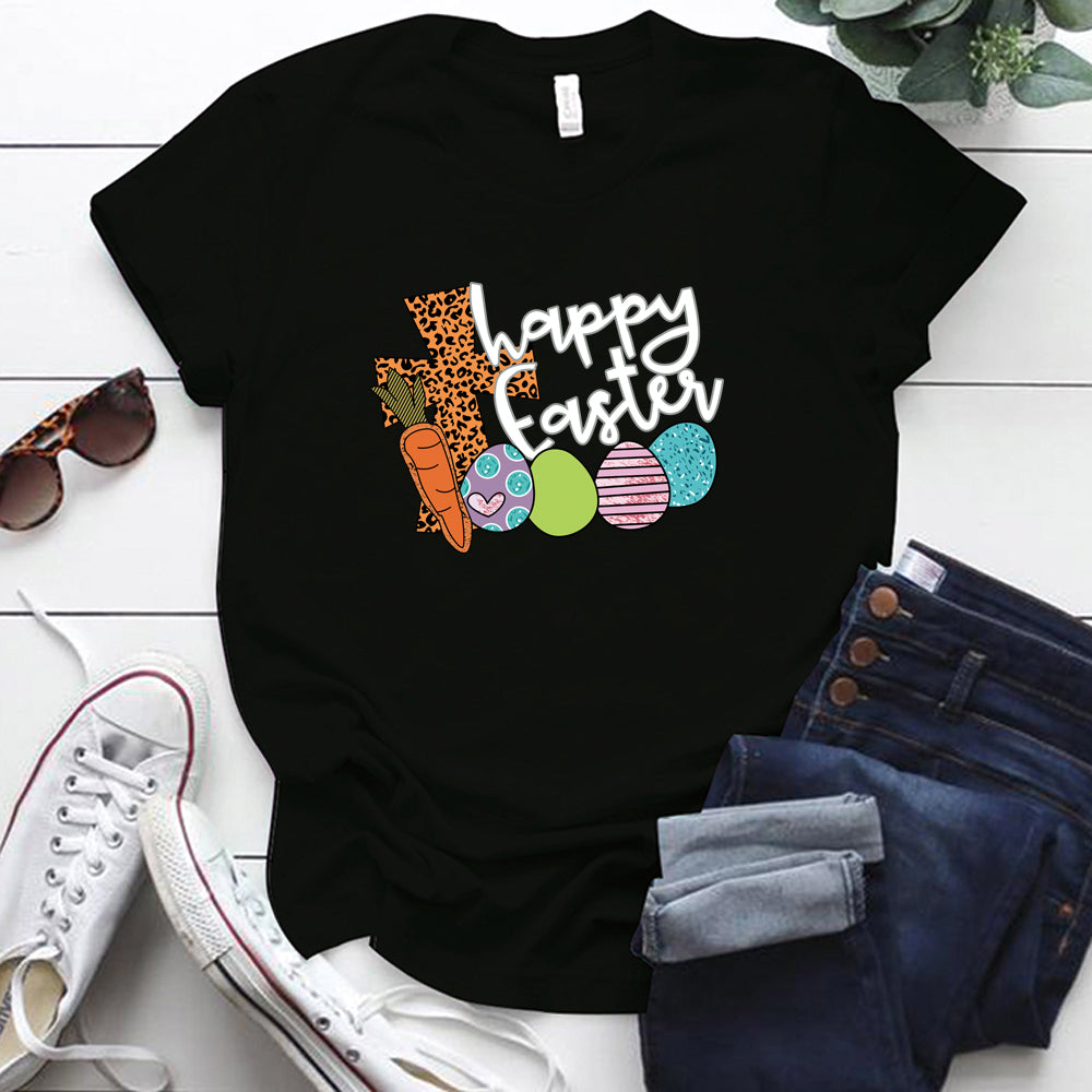 Pumpkin Print T-Shirt Carrot Short Sleeve