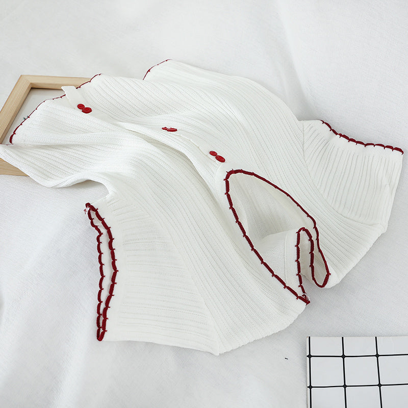 Round Neck Top Short Knit Sweater Women's Thin Short Sleeve T-shirt Shirt