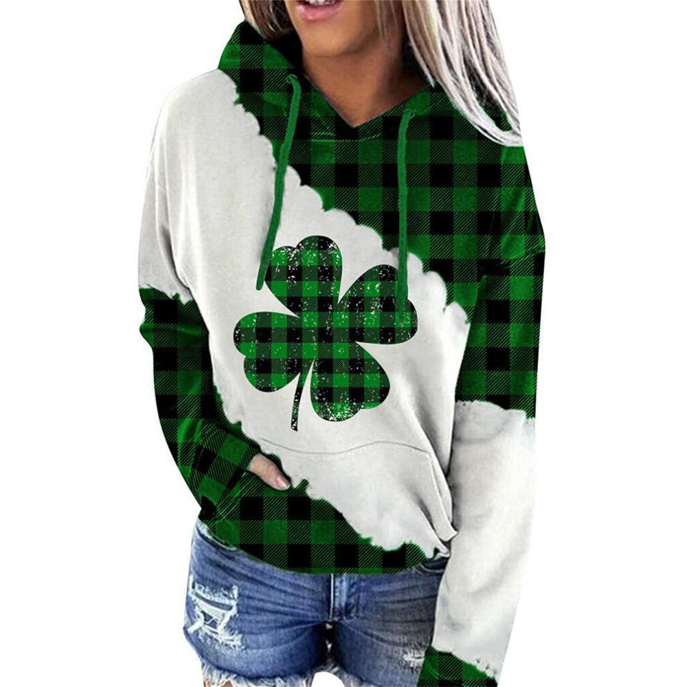 Women Sweatshirts Lucky Grass Print Streetwear