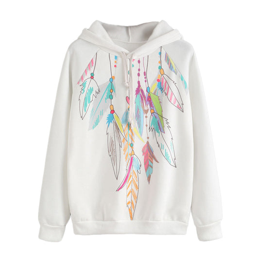 New Autumn Womens Pattern Hoody Dreamcatcher Feather Print