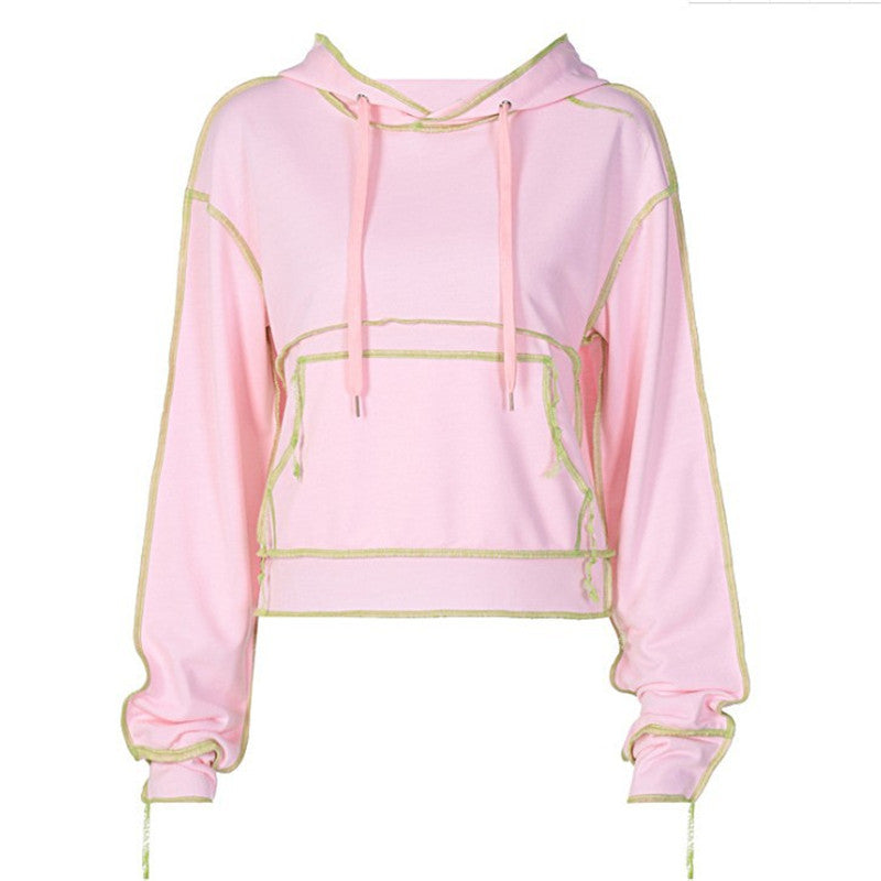 Long sleeve drawstring sweatshirt with pockets