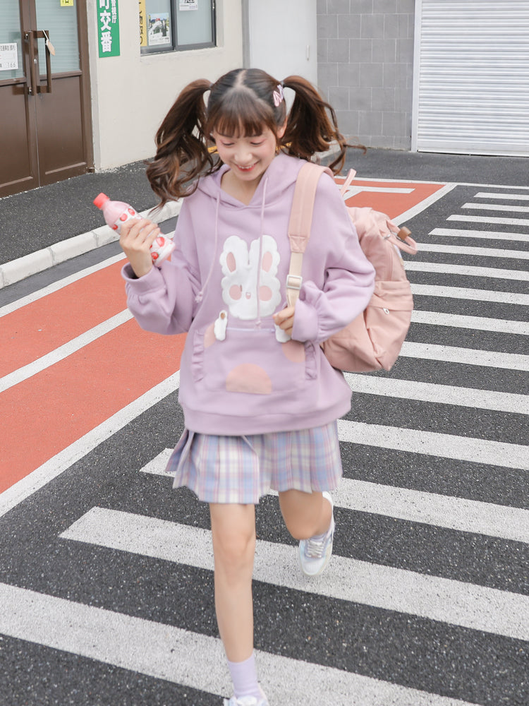 Fleece sweater pullover hood