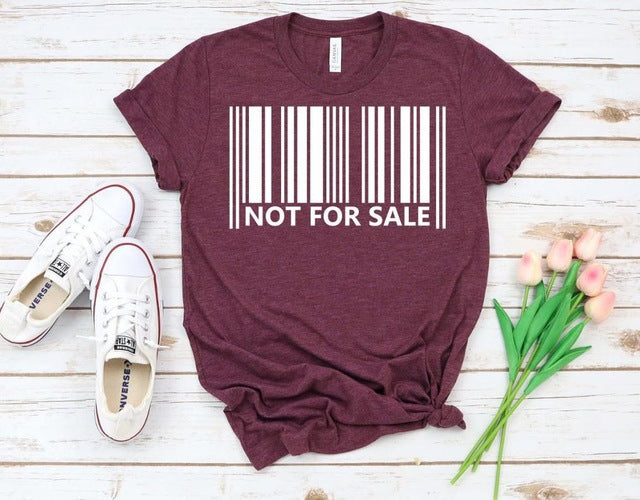 Barcode Printed Short-sleeved T-shirt