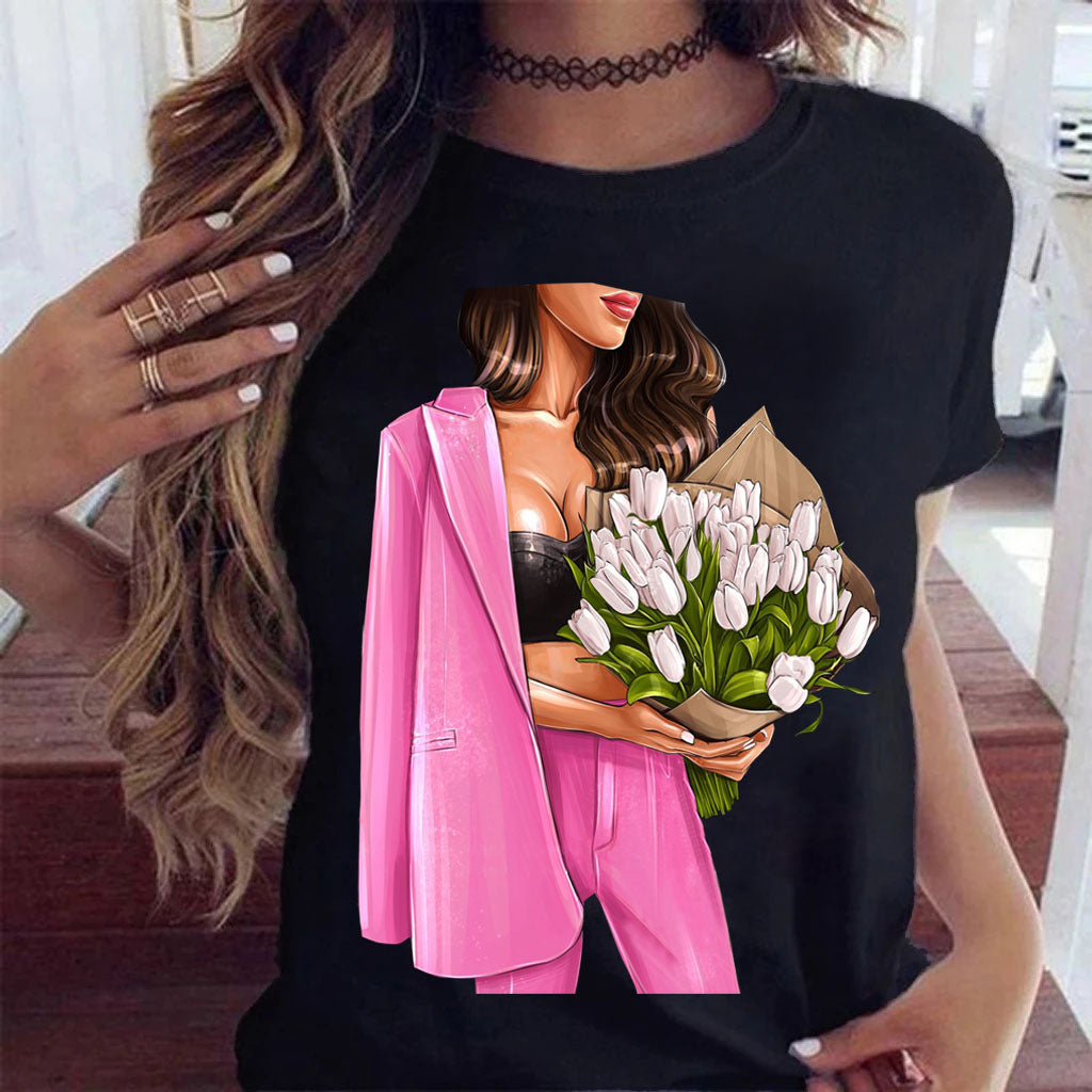 Sunflower Black Loose Short Sleeve T-Shirt