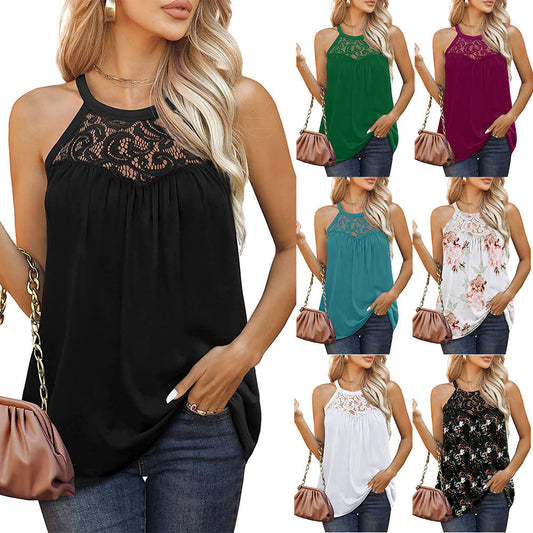 Womens Tank Tops Loose Fit Summer Lace Halter Tops