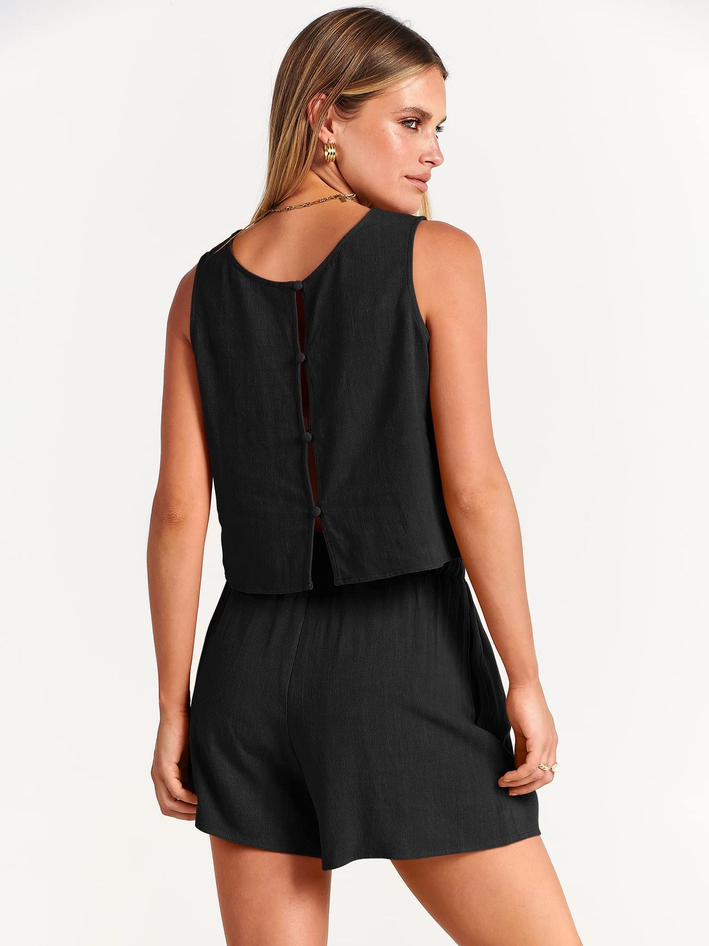 Women's Set Summer Sleeveless Tops Suit 2pcs