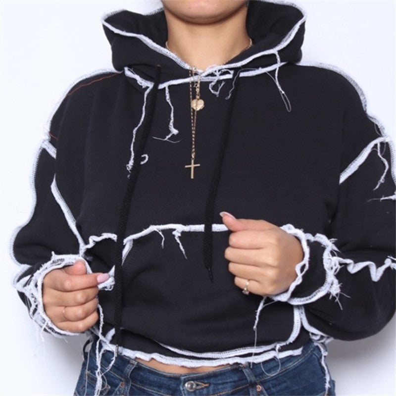 Long sleeve drawstring sweatshirt with pockets