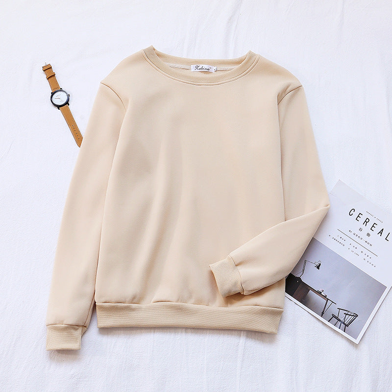 Wholesale Korean Women's Pure Color Plus Velvet Sweater For Autumn