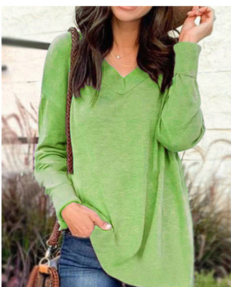 V-neck loose blouse