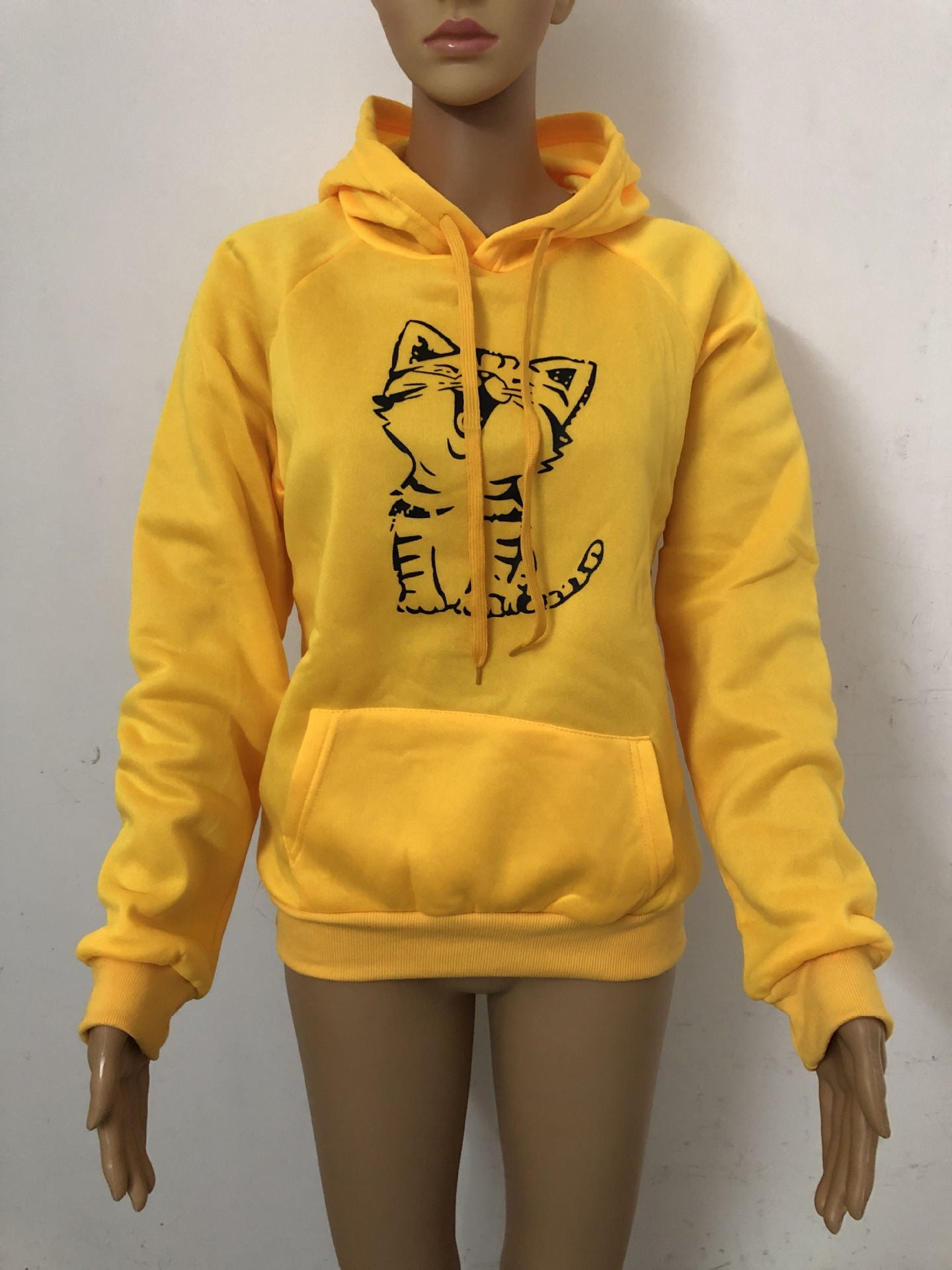 Women's printed hooded sweater