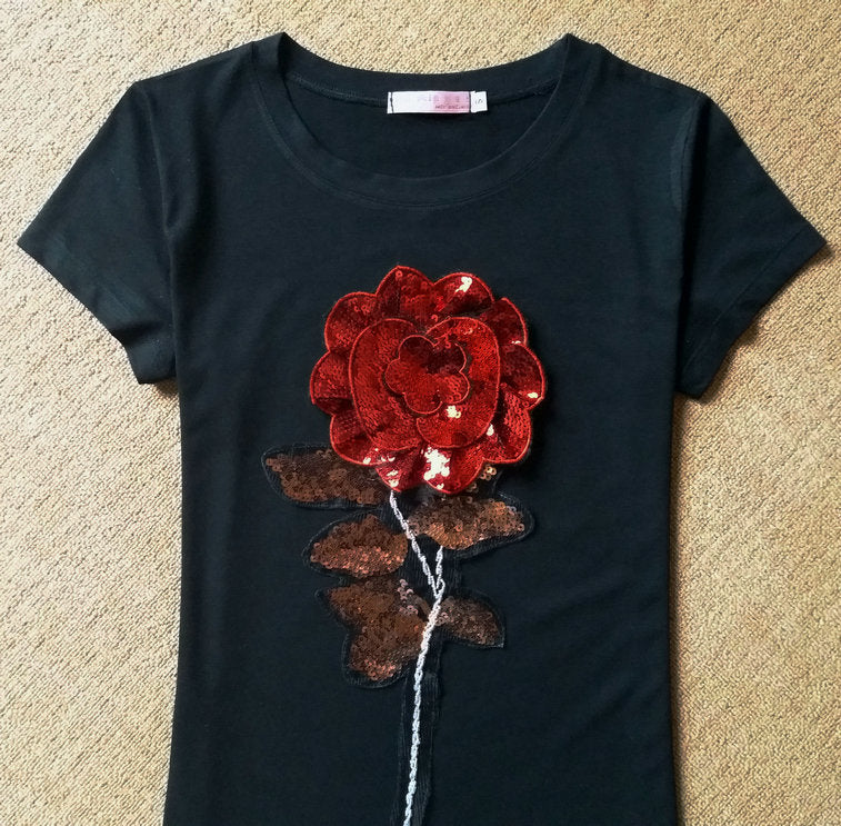 Rose Short Sleeve Fashion T Shirt